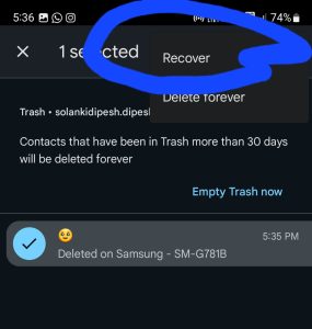 Recover Deleted Contacts